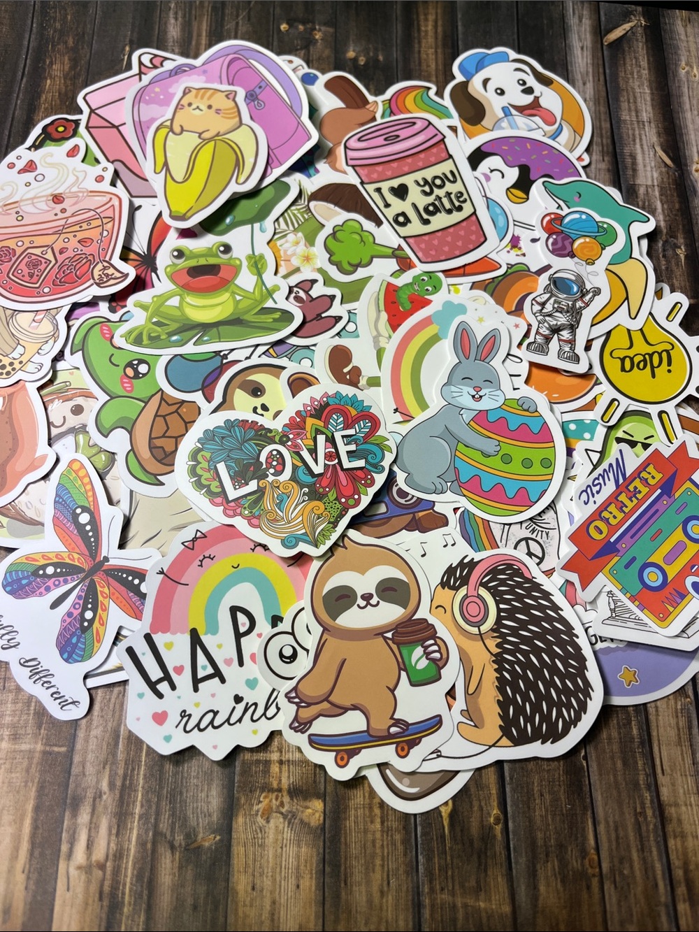 5for$10 Cute Kid-Friendly Animal And Cheery Colorful Mixed Lot of 50 Stickers